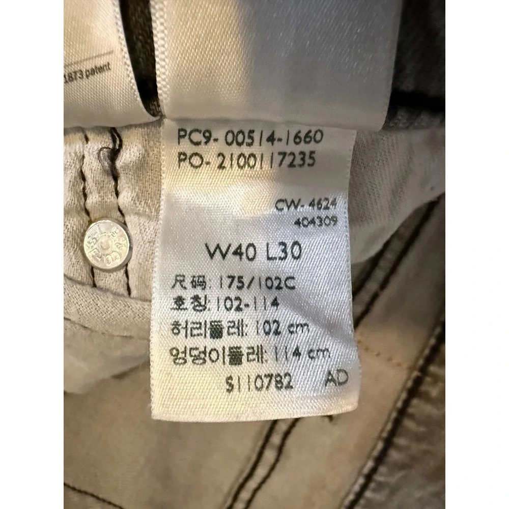 Levi's 514 Straight Fit Jeans Mens 40x30 Grey Red Tab Stretch Denim